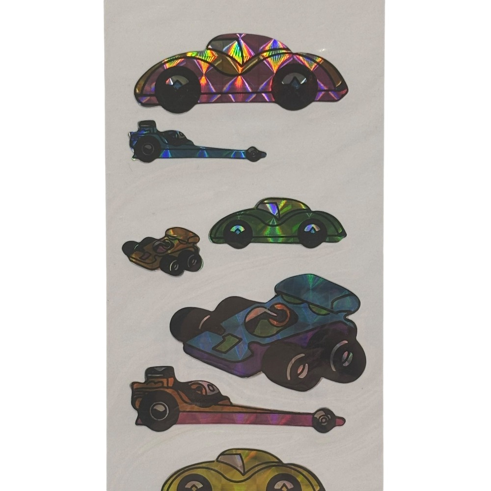 Vintage OTC Race Car Prism Stickers 10 Sheets Holographic Dragster 80s 5/445 - Picture 4 of 5